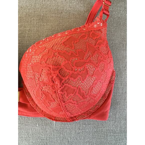 NWT Soma Embraceable Front Clasp Red Vamp Lace Push Up Bra Size 34D - Picture 3 of 7